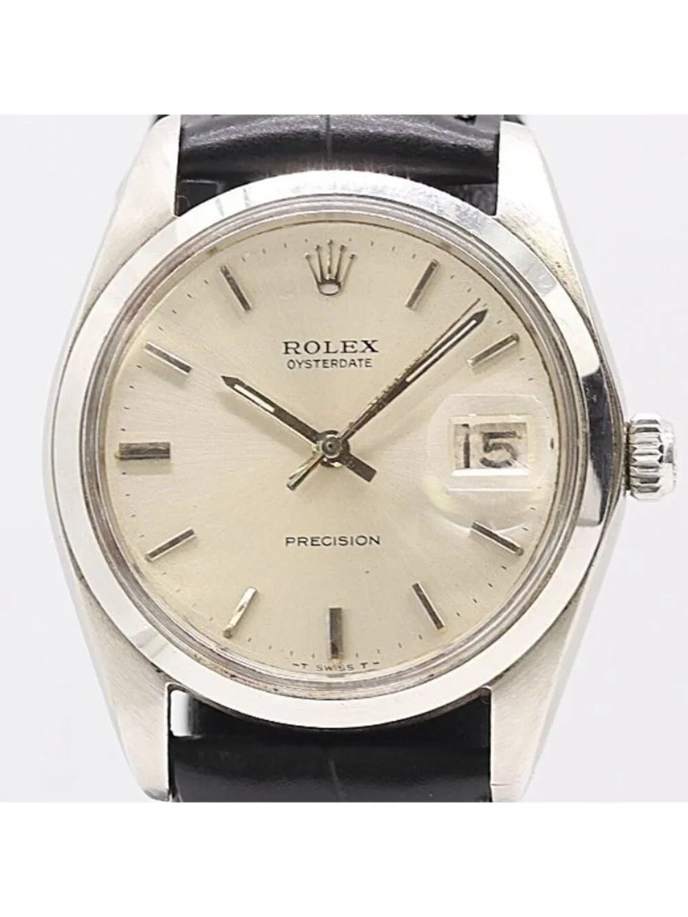 Rolex Oyster Date Precision Hand Wound Champagne Dial Watch
